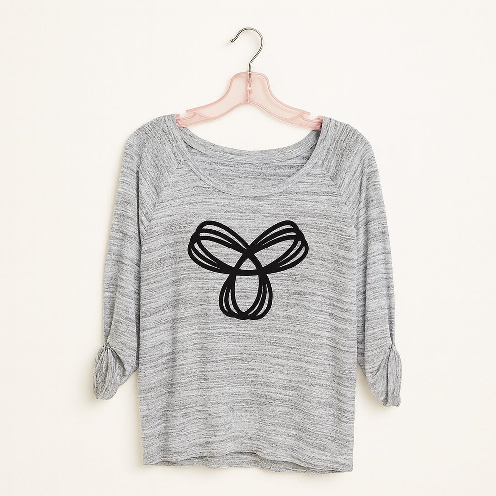 TNA | Grey Heathered Graphic Long Sleeve Top - Small